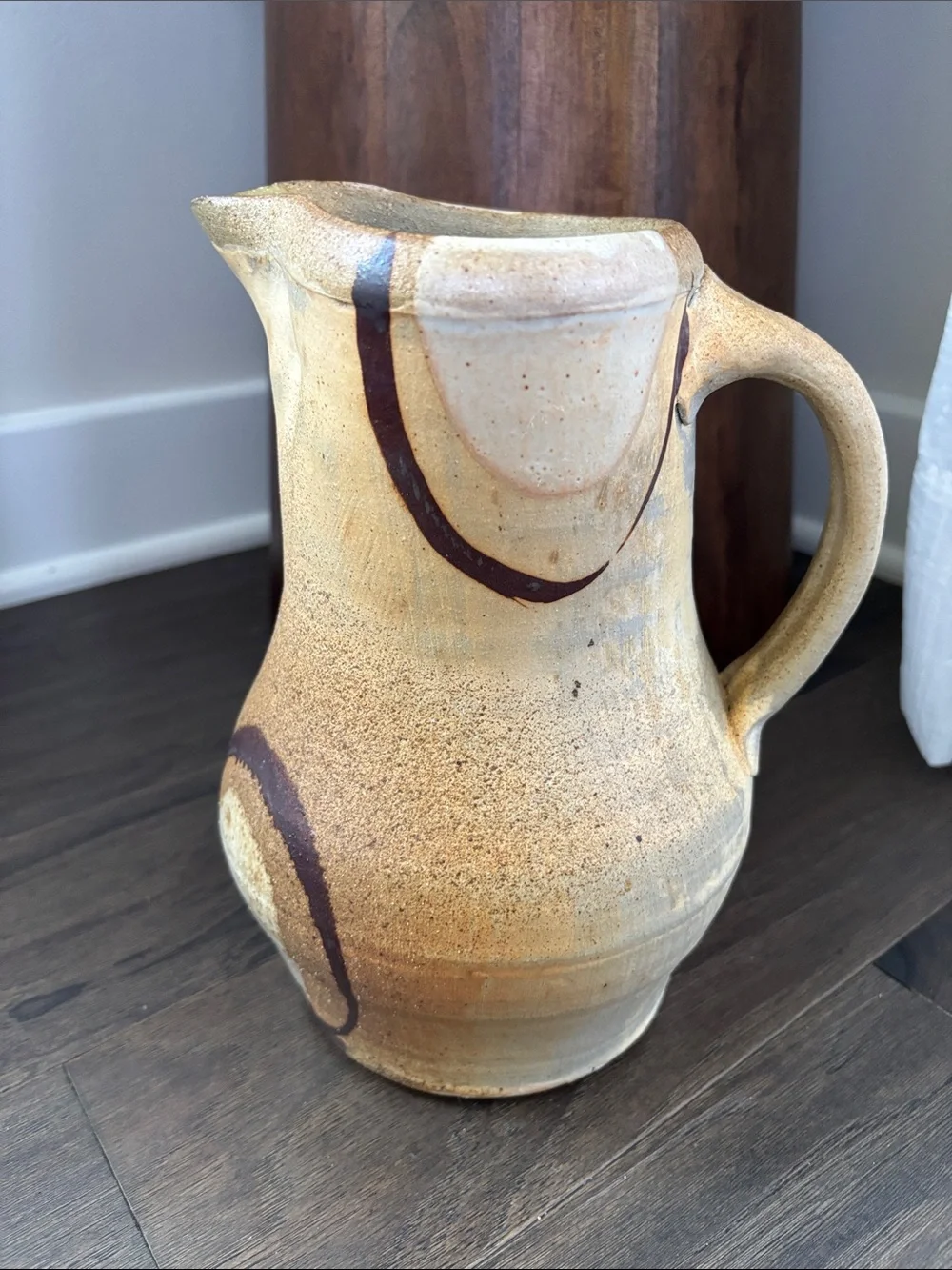 Handmade Stoneware Pottery Pitcher,Abstract design,Flower Vase, Decor piece